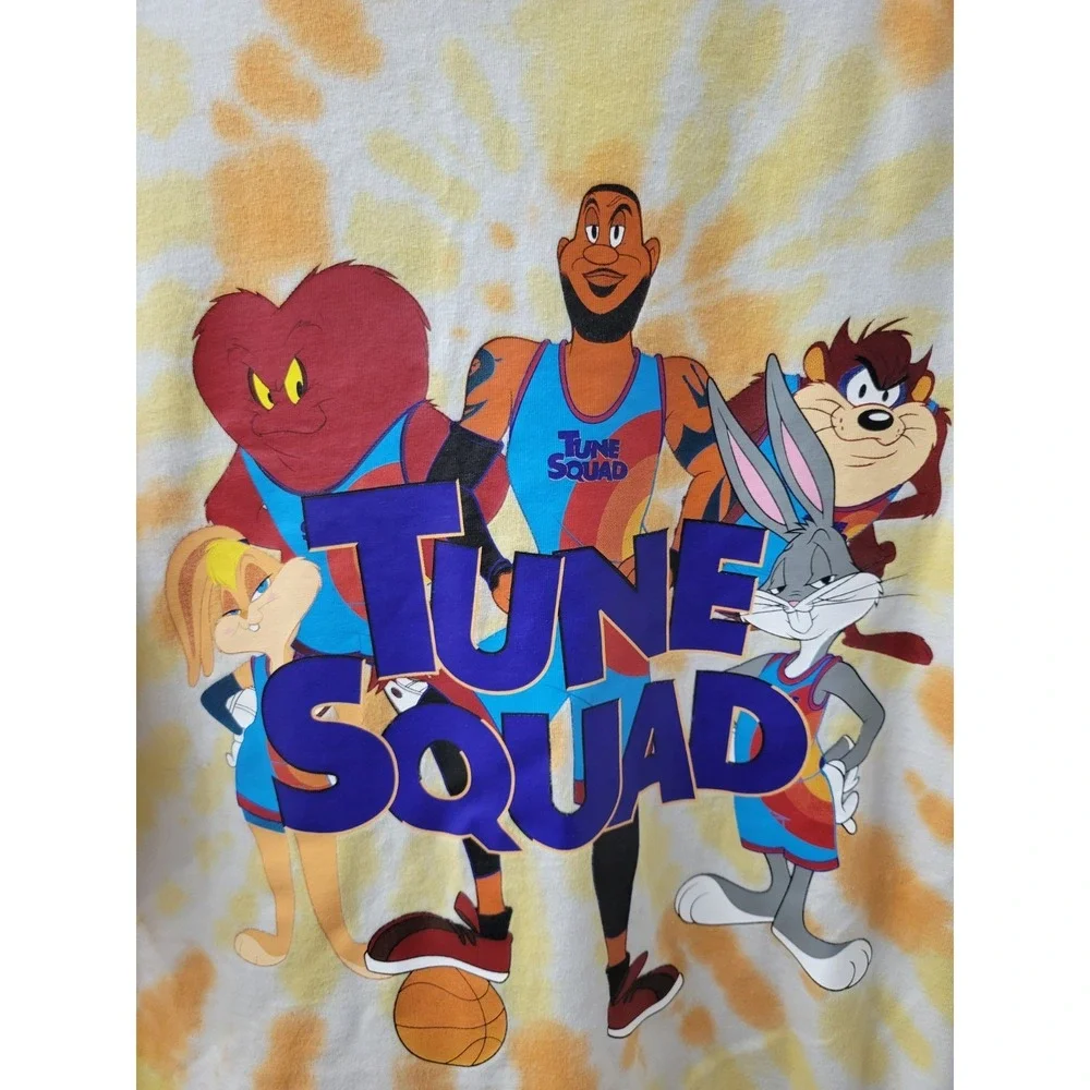 The Nike Tee Tune Squad Space Jam, Lebron James, Medium Orange Yellow Tie Dye